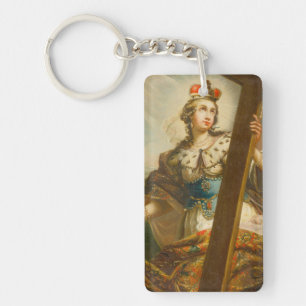 Heilige Helena met het Ware Kruis Heilige Kunst Sleutelhanger