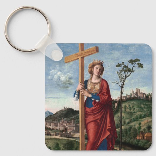 Heilige Helena met het Ware Kruis Heilige Kunst Sleutelhanger (Voorkant)