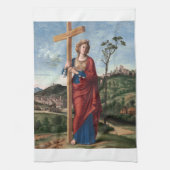 Heilige Helena met het Ware Kruis Heilige Kunst Theedoek (Verticaal)