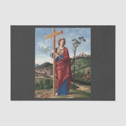 Heilige Helena met het Ware Kruis Heilige Kunst Tissuepapier (Voorkant)