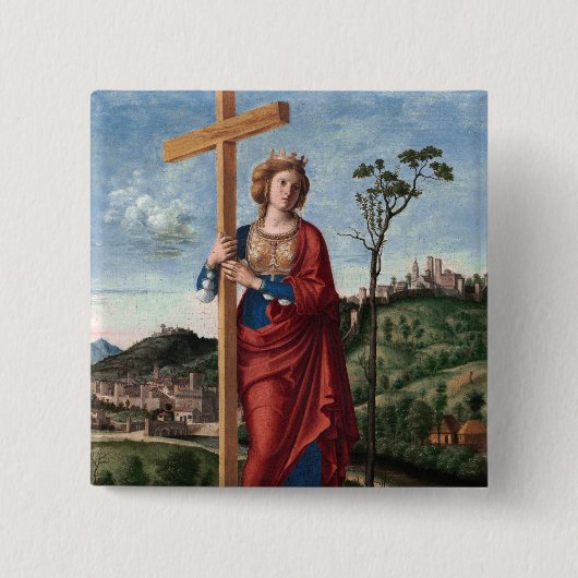 Heilige Helena met het Ware Kruis Heilige Kunst Vierkante Button 5,1 Cm (Voorkant)