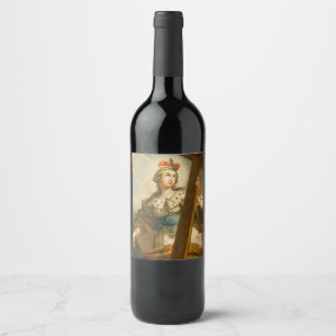 Heilige Helena met het Ware Kruis Heilige Kunst Wijn Etiket