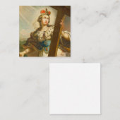 Heilige Helena van Constantinopel met kruis Vierkante Visitekaartje (Voorkant / Achterkant)
