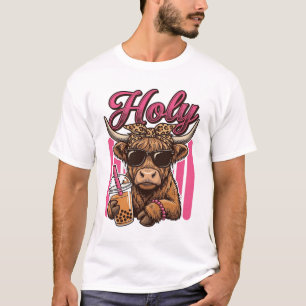 Heilige Highland Koe Vintage Boba Thee Shirt Ontwe