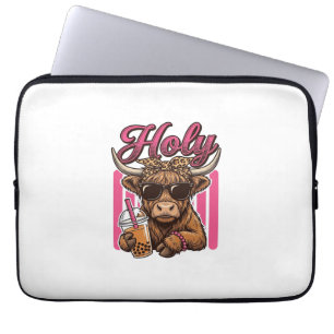 Heilige Highland Koe Vintage Boba Thee Shirt Ontwe Laptop Sleeve