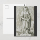 Heilige Hildegard van Bingen Middeleeuwse Mystieke Briefkaart (Voorkant / Achterkant)