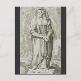 Heilige Hildegard van Bingen Middeleeuwse Mystieke Briefkaart