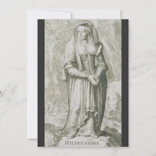 Heilige Hildegard van Bingen Middeleeuwse Mystieke Feestdagenkaart