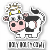 Heilige Holey Koe Funny Animal Pun Sticker (Voorkant)