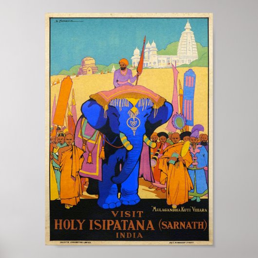  Heilige Isipatana India Dorothy Newsom Travel Poster (Voorkant)