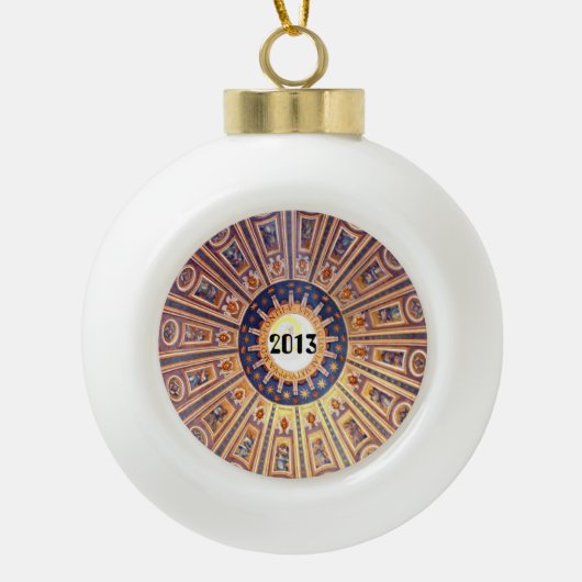 Heilige Italiaanse kerstversiering Keramische Bal Ornament (Voorkant)