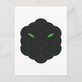 Heilige Jaguar - Gezicht van het leven, zwart. Briefkaart