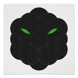 Heilige Jaguar - Gezicht van het leven, zwart. Perfect Poster