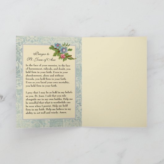  Heilige Jeanne d'Arc Gebed Kaart (Binnen)