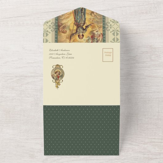 Heilige Jeanne d'Arc Religieuze Geschriften All In One Uitnodiging (Buitenkant)