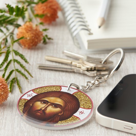 Heilige Jezus Christus orthodox icoon Sleutelhanger (Voorkant Rechts)