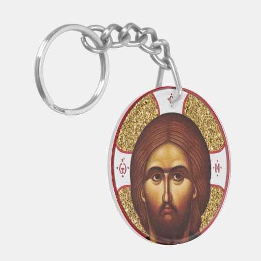 Heilige Jezus Christus orthodox icoon Sleutelhanger (Voorkant Links)