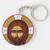 Heilige Jezus Christus orthodox icoon Sleutelhanger (Achterkant)