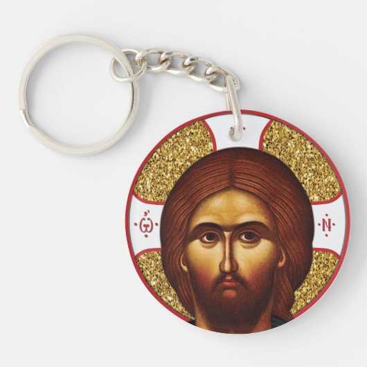 Heilige Jezus Christus orthodox icoon Sleutelhanger (Voorkant)
