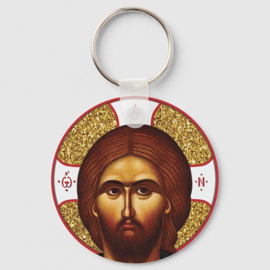 Heilige Jezus Christus orthodox icoon Sleutelhanger (Voorkant)