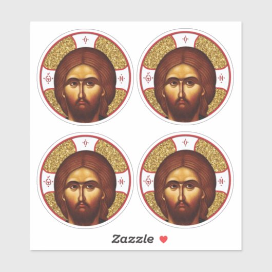 Heilige Jezus Christus orthodox icoon Sticker (Vel)