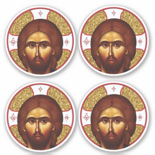 Heilige Jezus Christus orthodox icoon Sticker (Voorkant)