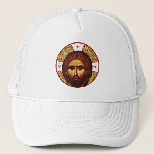 Heilige Jezus Christus orthodox icoon Trucker Pet (Voorkant)
