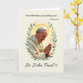 Heilige Johannes Paulus II Gods vrede en zegeninge Kaart (Gele Bloem)