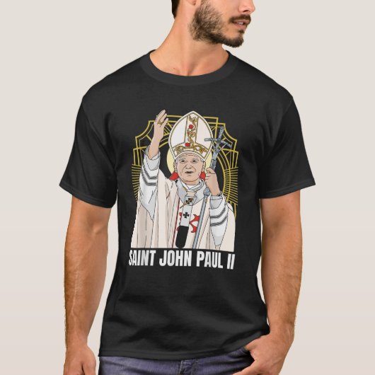 Heilige Johannes Paulus II katholiek T-shirt (Voorkant)