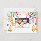 Heilige Jolly Familie Foto kerstcadeautjes Kaart (Achterkant)