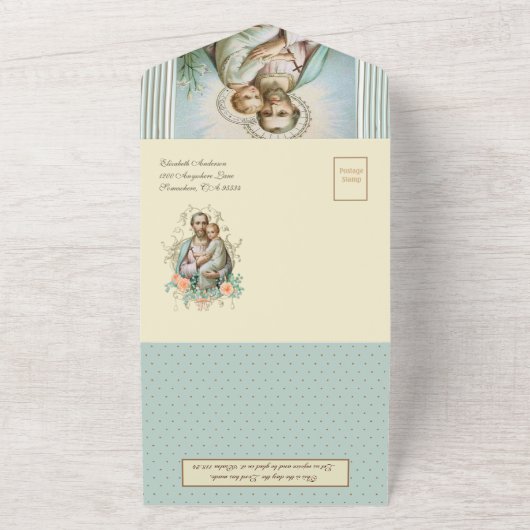  heilige Jozef Godsdienst All In One Uitnodiging (Buitenkant)