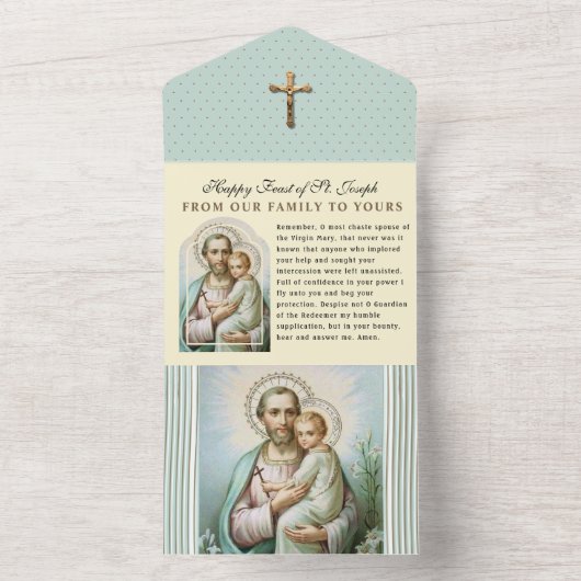 heilige Jozef Godsdienst All In One Uitnodiging (Binnen)