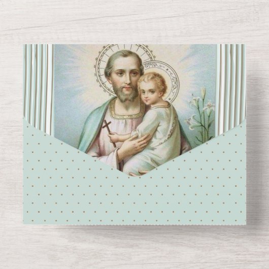 heilige Jozef Godsdienst All In One Uitnodiging (Achterkant)