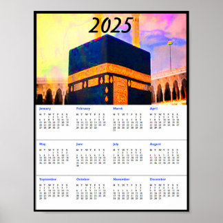 Heilige Kaaba 2025 kalender aandenken Poster