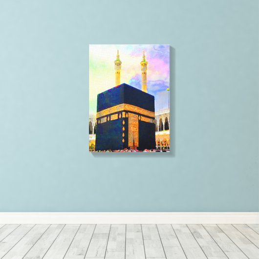 Heilige Ka'aba Islamitische Kunst Canvas Afdruk (Insitu (Houten vloer))