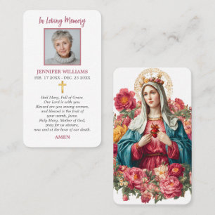Heilige kaart Heilig Hart van Maria Bloemrijke Maa Visitekaartje