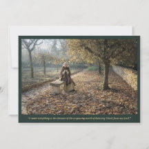 Heilige kaart | Heilige Aldegundis in de herfst