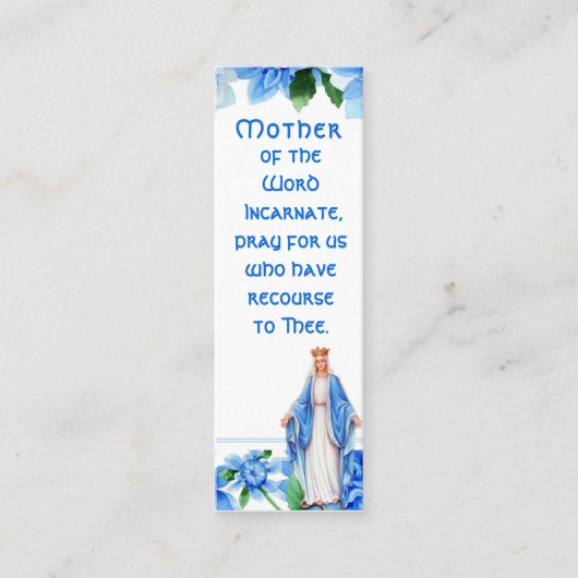 Heilige Kaart Heilige Moeder Mini Visitekaartje (Voorkant)