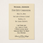 Heilige Kaart Jezus Eerste Heilige Communie (Achterkant)