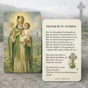 Heilige kaart katholiek gebed van Sint-Patrick Visitekaartje