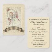Heilige Kaart: katholieke Baby, baptismal gedenken Visitekaartje (Voorkant / Achterkant)