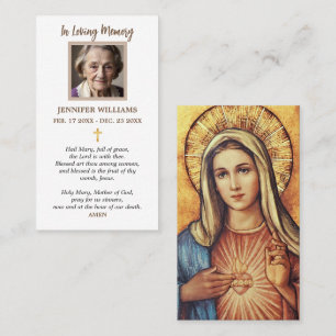 Heilige Kaart Maagd Maria Genade Katholieke Gebeds Visitekaartje