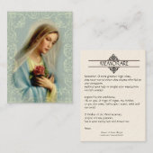 Heilige Kaart | Onze dame met Red Rose | wit/lace Visitekaartje (Voorkant / Achterkant)