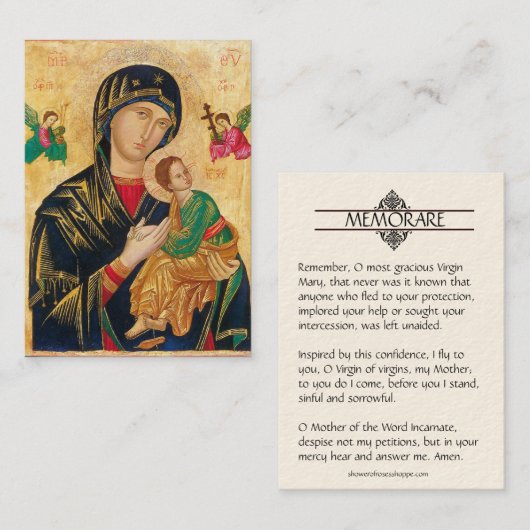 Heilige Kaart | Onze Lieve Vrouw/Moeder van Eeuwig Visitekaartje (Voorkant / Achterkant)
