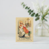 Heilige Kaart | St. Andrew Avellino Patron for Str Visitekaartje (Staand voorkant)