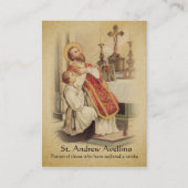 Heilige Kaart | St. Andrew Avellino Patron for Str Visitekaartje (Voorkant)