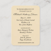 Heilige Kaart van de katholieke Baby Baptismal Visitekaartje (Achterkant)