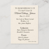 Heilige Kaart van de katholieke Baby Baptismal Visitekaartje (Achterkant)