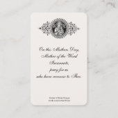 Heilige Kaart voor katholieke Moederdag Visitekaartje (Achterkant)