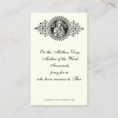 Heilige Kaart voor katholieke Moederdag Visitekaartje (Achterkant)